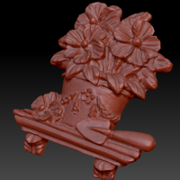 Pot of flowers on a shelf - Thumbnail 2