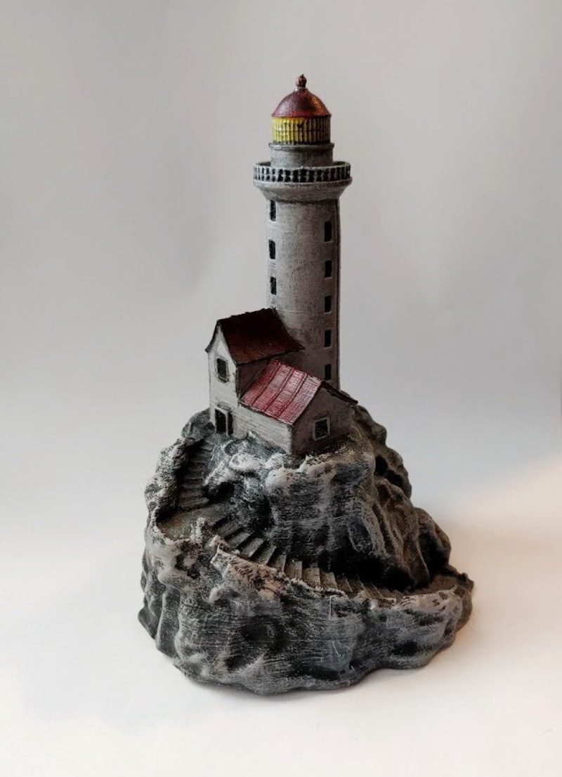 Lighthouse on a rock. - Pinshape