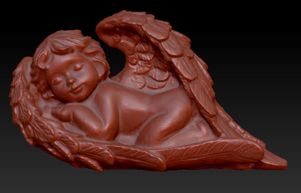 Angel sleeping in wings