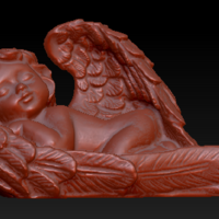 Angel sleeping in wings - Thumbnail 2