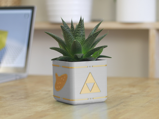 Zelda Planter - Single / Dual Extrusion Minimal Planter 3D Print 136176