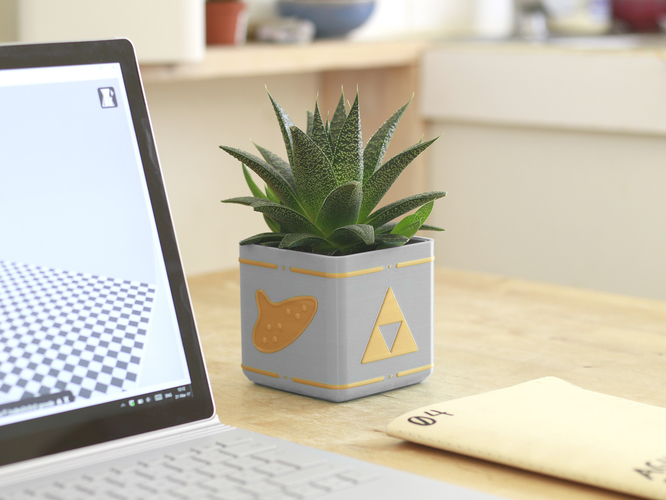 Zelda Planter - Single / Dual Extrusion Minimal Planter 3D Print 136177