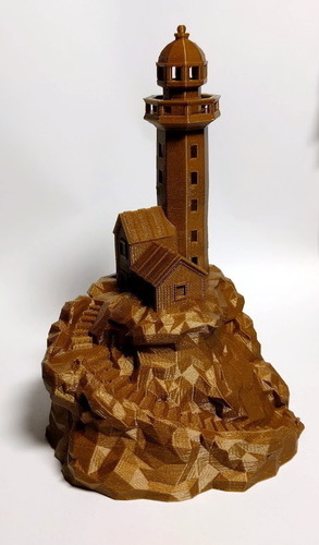 Lighthouse on a rock, low-poly edition 3D Print 136324