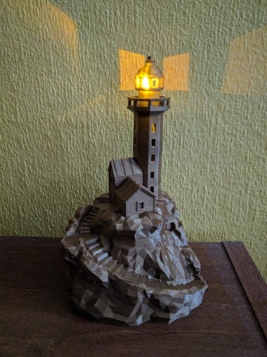 Lighthouse on a rock, low-poly edition 3D Print 136405