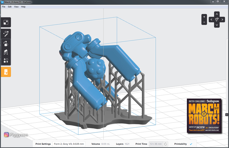 March of Robots 2017 - March 21 Robot  3D Print 136426