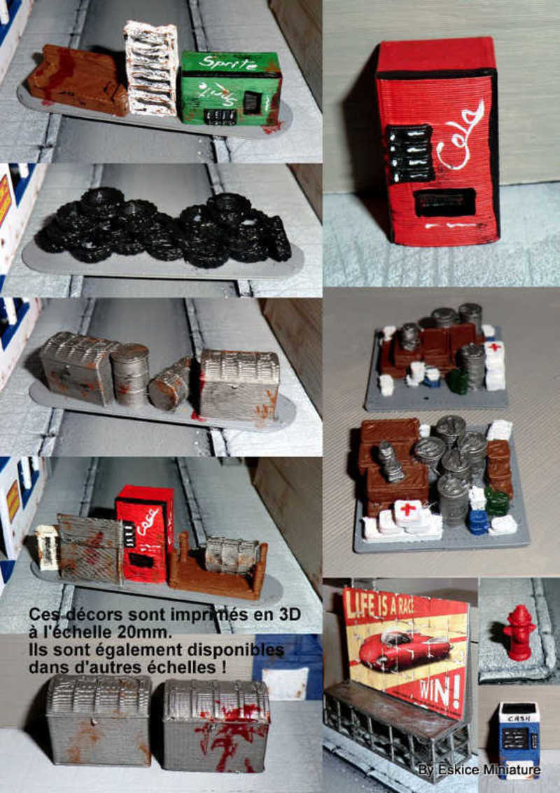 Barricades & decorations post apo SET1 - Wargame scenery