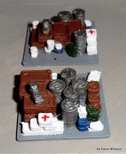 Barricades & decorations post apo SET1 - Wargame scenery 3D Print 136753