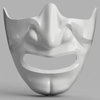 Small Samurai Half Mask (Mempo) 3D Printing 136955