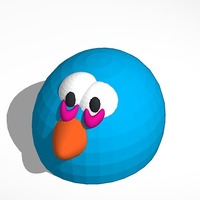 Small angry bird blue 3D Printing 13708