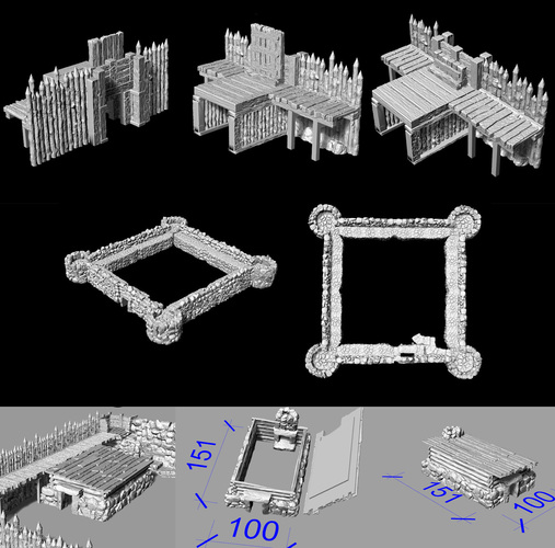 Modular Outdoor Ruins for "Stronghold on the Borderlands" 3D Print 137109