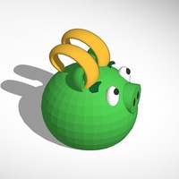 Small Loki green piggy from angry birds 3D Printing 13714