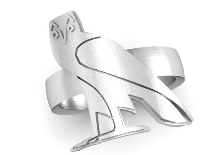 OVO Ring/Ancient Egyptian Symbol OWL Fashion Ring 3D Print 137311