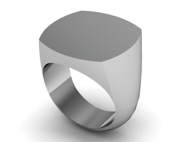 Square Style Signet Blank Ring