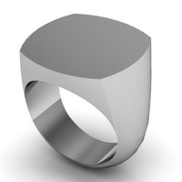 Small Square Style Signet Blank Ring 3D Printing 137326