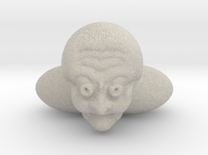 super creepy old man bust to lie on side