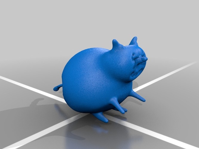 sitting fat cat 3D Print 13772