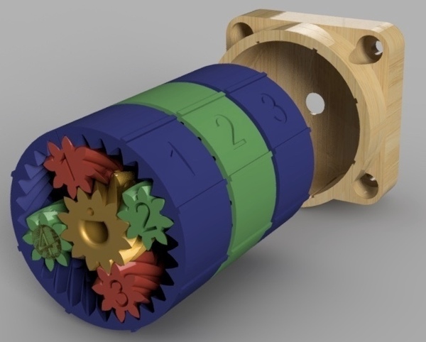 High Torque (43.33:1) Planetary Gearset, NEMA 17 Mount, No Hardw