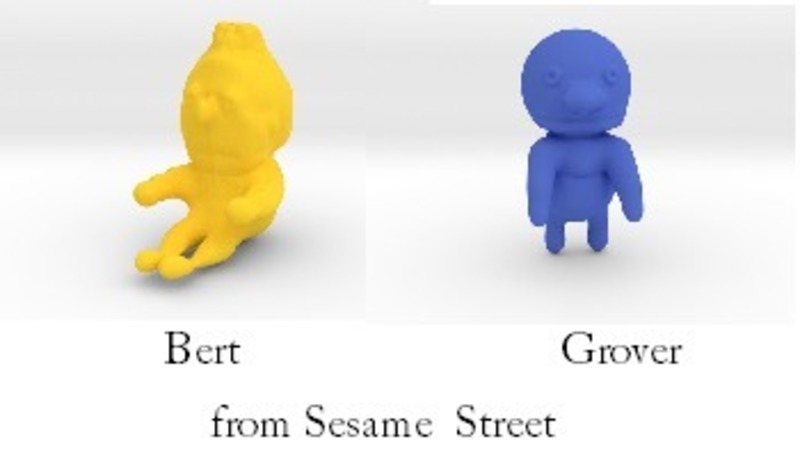 ernie, bert and grover from sesame street