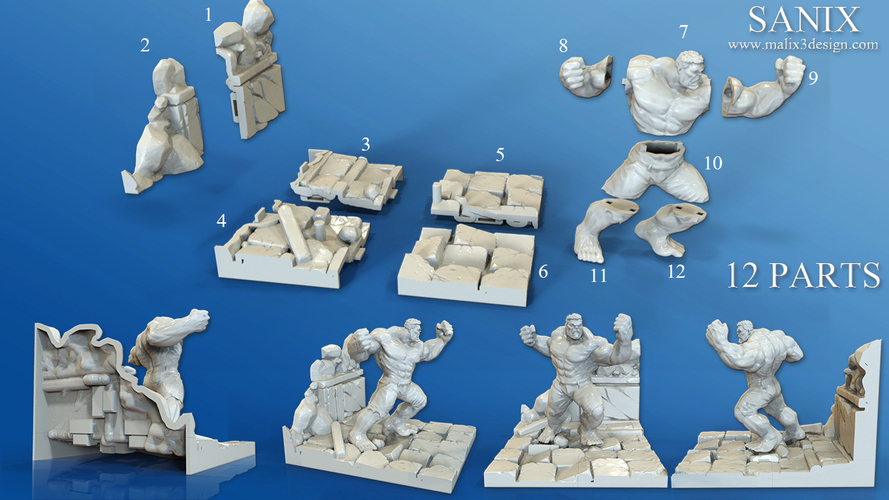 Avengers Scene- The Incredible Hulk  3d model for printing. 3D Print 138706
