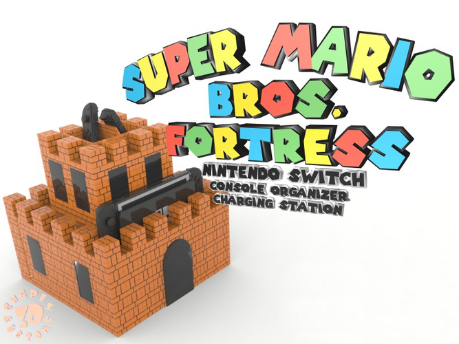 Super Mario Fortress Console Organizer & Charging Station 3D Print 138766