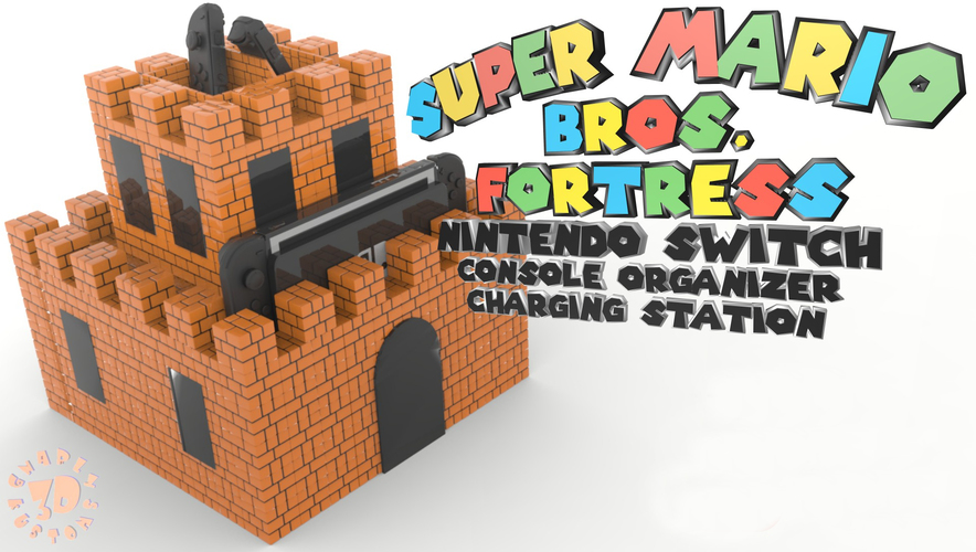 Super Mario Fortress Console Organizer & Charging Station 3D Print 138767