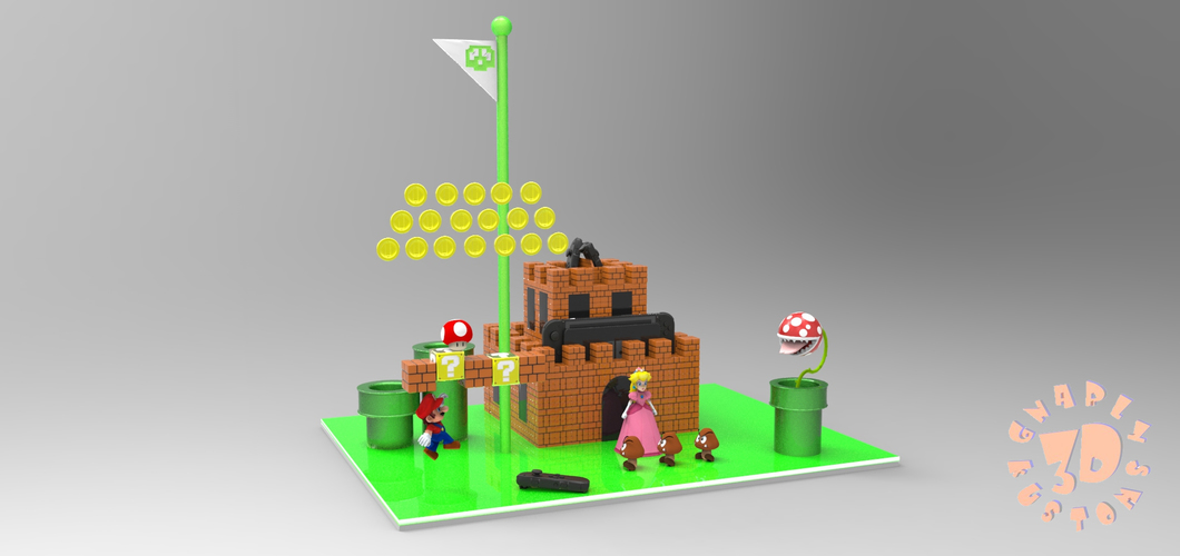 Super Mario Fortress Console Organizer & Charging Station 3D Print 138768