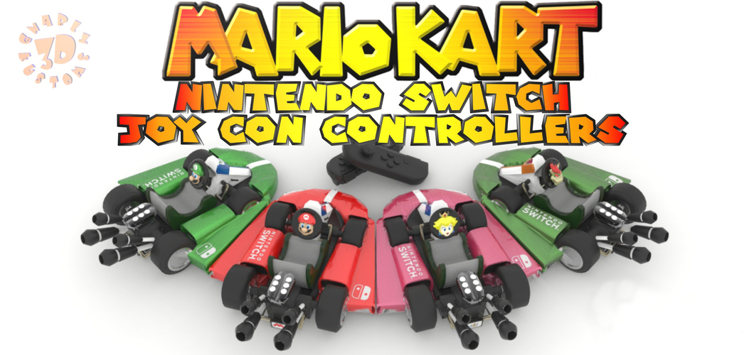 Mario Kart Joy Con Controllers - #Nintendo Switch 3D Print 138785