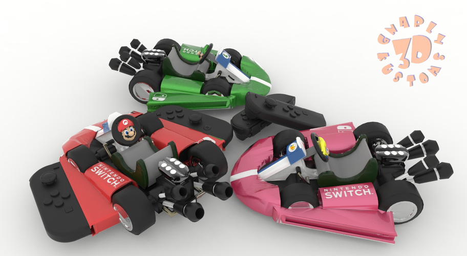 Mario Kart Joy Con Controllers - #Nintendo Switch 3D Print 138787