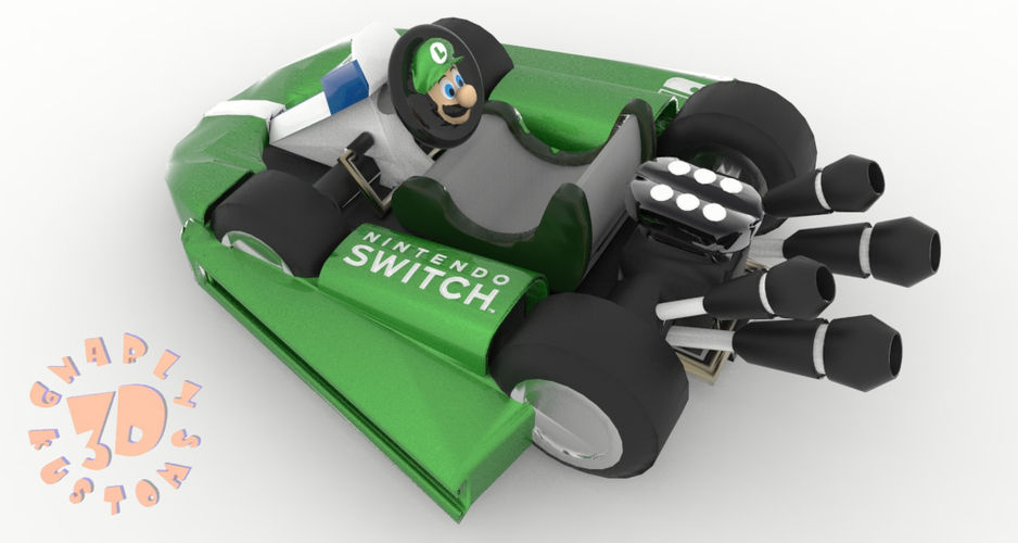 Mario Kart Joy Con Controllers - #Nintendo Switch 3D Print 138791