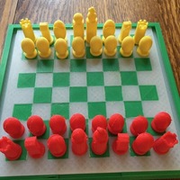 Small Portable Chess and Checker set 3D Printing 138825