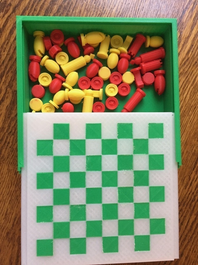 Checker Print Set Portable Chess and Checker set - Pinshape