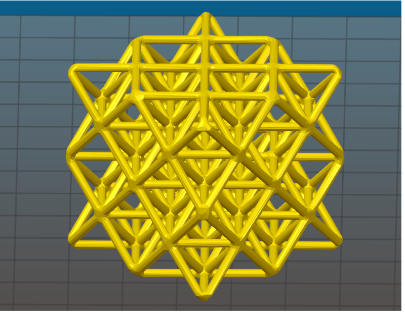 Wireframe 64 Tetrahedron Grid - Pinshape