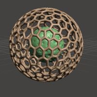 Small lunar Sphere inside bucky ball 3D Printing 139325