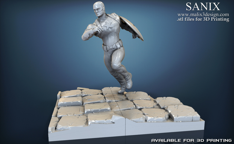 Avengers scene - Captain America 3D Printable Model 