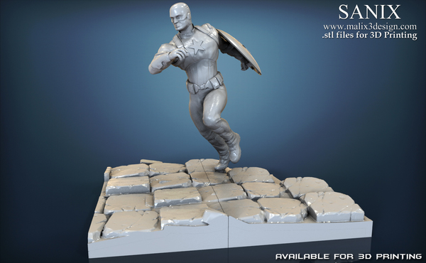 Avengers scene - Captain America 3D Printable Model 