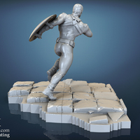 Avengers scene - Captain America 3D Printable Model  - Thumbnail 3