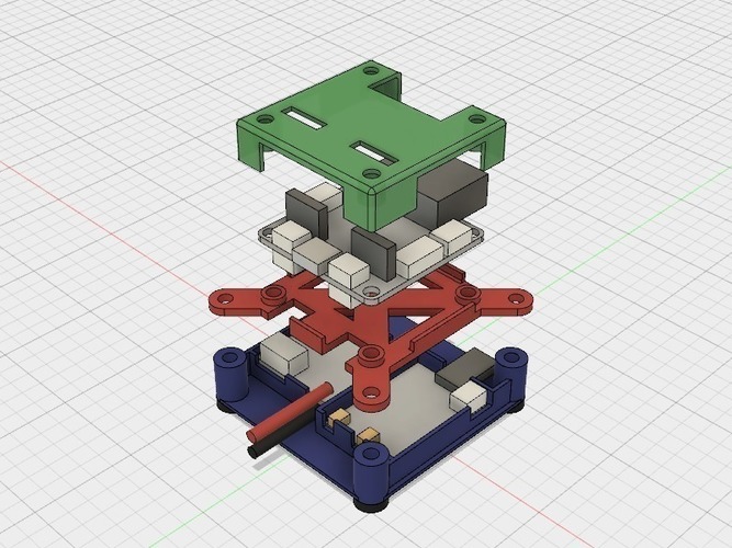 Quadcopter electronics stack mount (fc, power, rx) 3D Print 139470