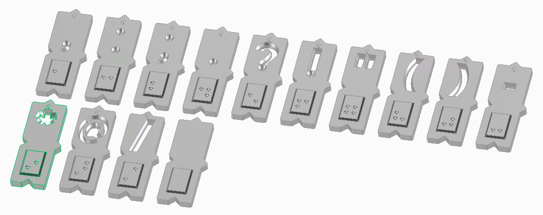 Magnetic braille blocks - Punctiation marks 3D Print 139487