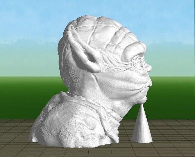 Yoda with Chin Support 3D Print 139650