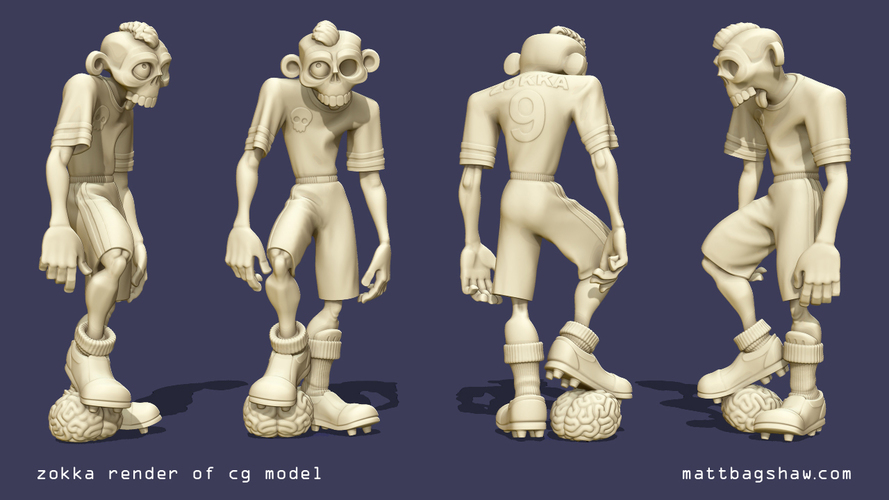 Zokka the Soccer Zombie 3D Print 140016