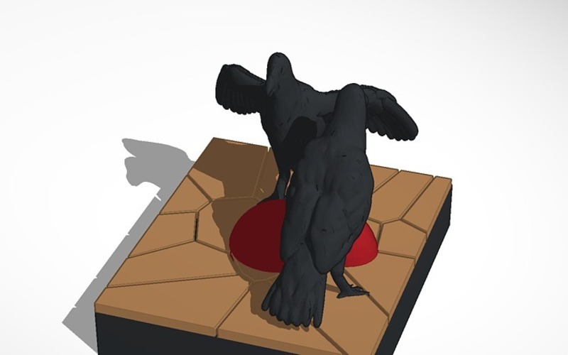 crows feeding 3D Print 14004