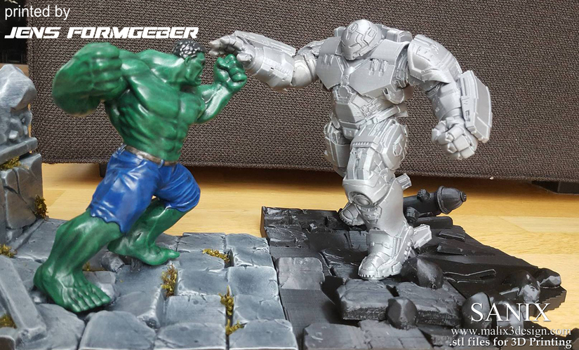 Avengers Scene-Ironman Hulkbuster 3d-printable file  3D Print 140407