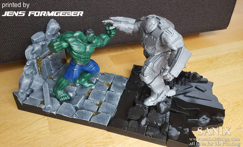 Avengers Scene-Ironman Hulkbuster 3d-printable file  3D Print 140408