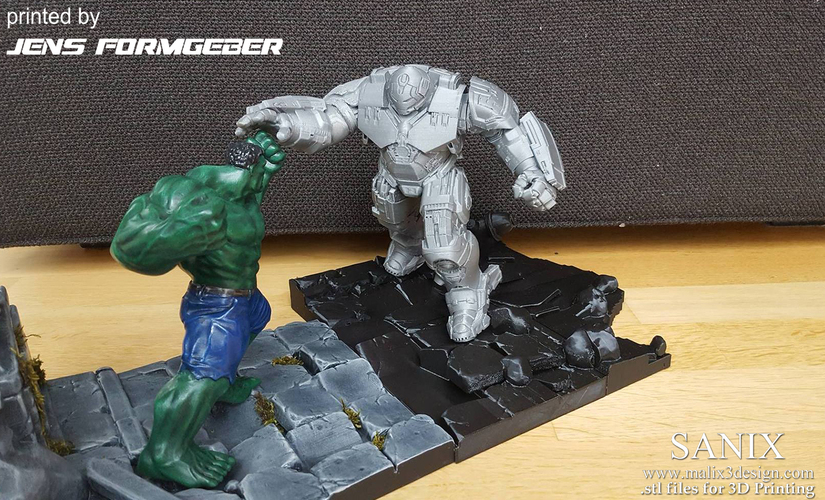 Avengers Scene-Ironman Hulkbuster 3d-printable file  3D Print 140409