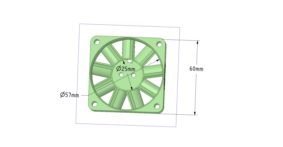 PcFanBoost Box - 60x60x19mm  fan conversion 3D Print 140570