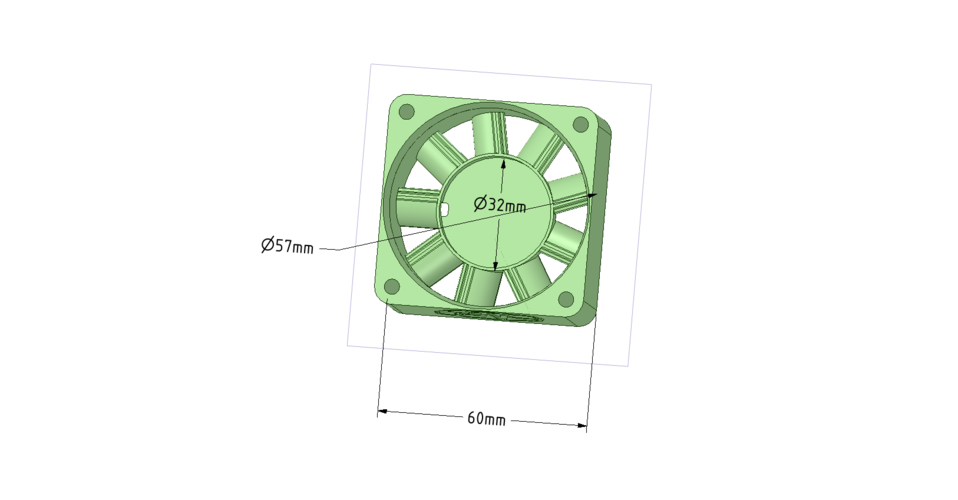 PcFanBoost Box - 60x60x30mm  fan conversion 3D Print 140574