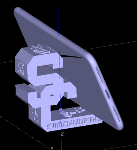 USC Trojans  Interlock SC Phone Stand ( w/ iPhone 7 Plus) 3D Print 140591