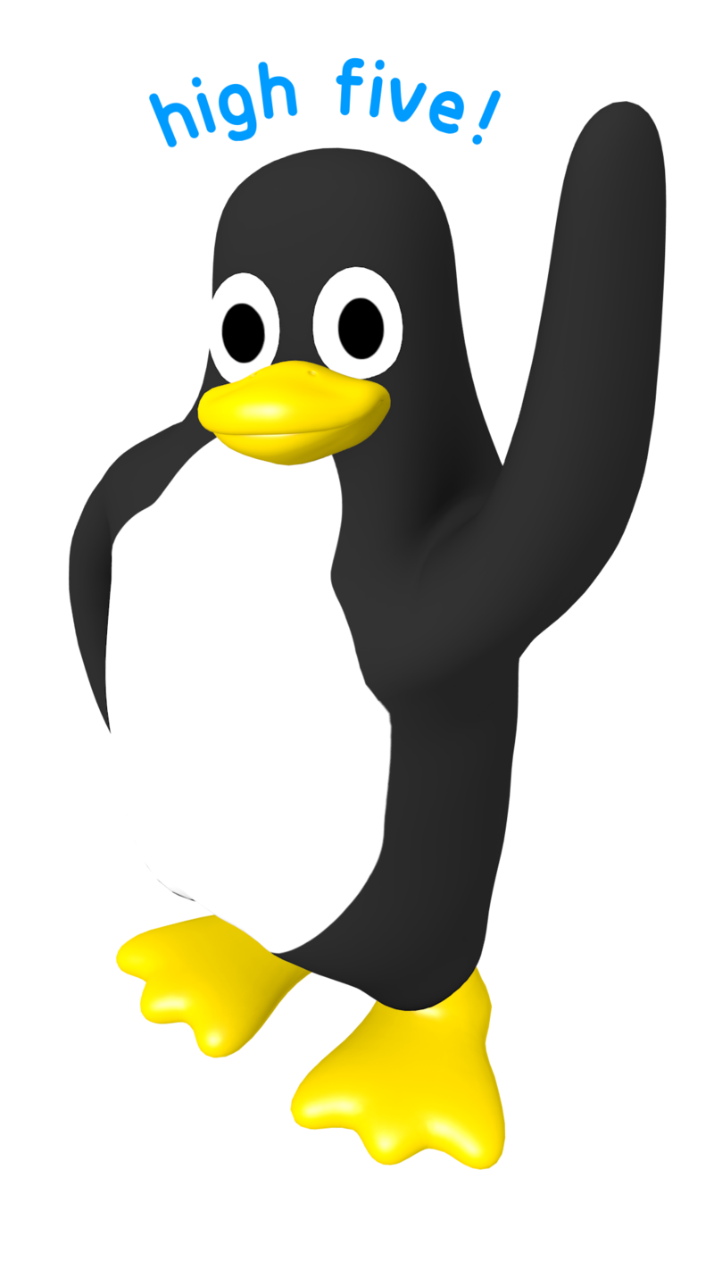 Linux Tux High Five - Desk Model