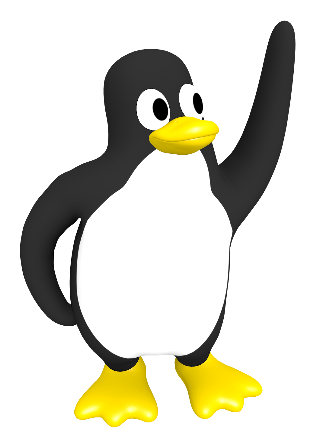 3d Printed Linux Tux High Five Desk Model By Whovianbron3 Pinshape