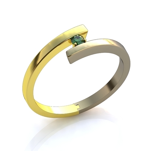 Gold diamond ring 3D Print 140819